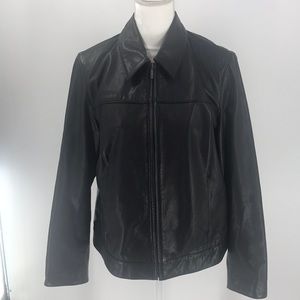 Gap Black Genuine Leather Jacket